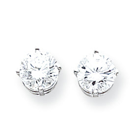 14K White Gold 7mm Cubic Zirconia Earrings