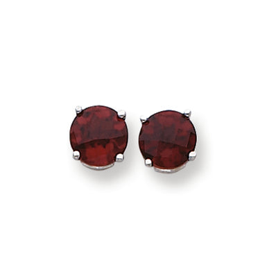 3.6 Carat 14K White Gold 7mm Garnet Checker earring