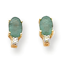 1.1 Carat 14K Gold Emerald Diamond earring