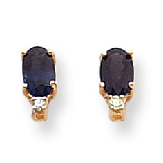 1.5 Carat 14K Gold Sapphire Diamond earring