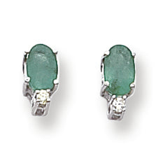 1.1 Carat 14K Gold Emerald Diamond earring