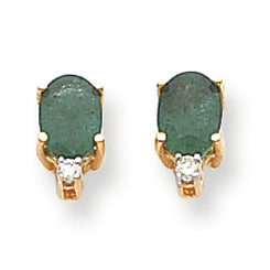 1.7 Carat 14K Gold Emerald Diamond earring