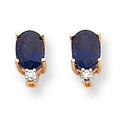 2.4 Carat 14K Gold Sapphire Diamond earring