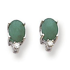 1.7 Carat 14K Gold Emerald Diamond earring