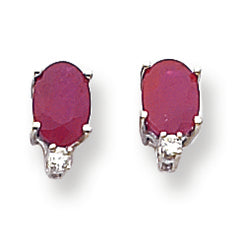 2.4 Carat 14K Gold Ruby Diamond earring