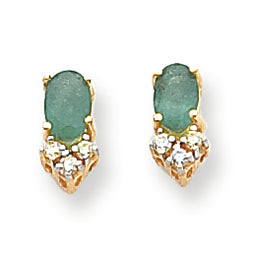 1.2 Carat 14K Gold Emerald Diamond earring