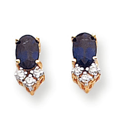 1.6 Carat 14K Gold Sapphire Diamond earring