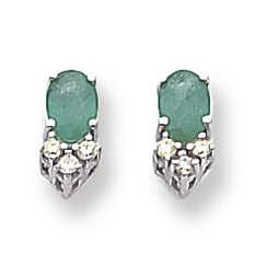 1.2 Carat 14K Gold Emerald Diamond earring