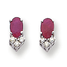 1.6 Carat 14K Gold Ruby Diamond earring