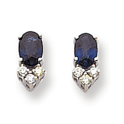 1.6 Carat 14K Gold Sapphire Diamond earring