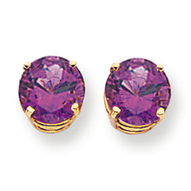 3.9 Carat 14K Gold 8mm Amethyst earring