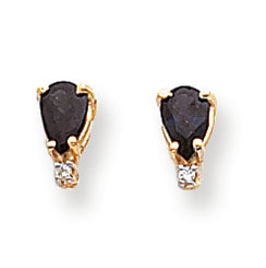 1.1 Carat 14K Gold Sapphire Diamond earring