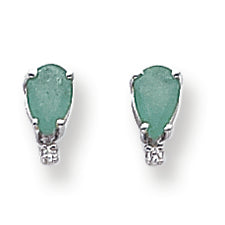 0.8 Carat 14K Gold Emerald Diamond earring