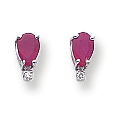 1.1 Carat 14K Gold Ruby Diamond earring