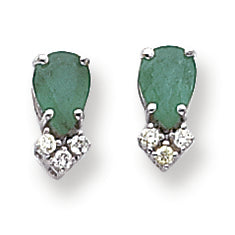 1.6 Carat 14K Gold Emerald Diamond earring