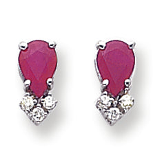 2.1 Carat 14K Gold Ruby Diamond earring