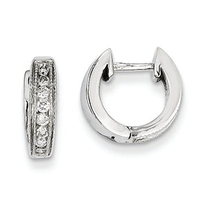 0.3 Carat 14K White Gold Diamond Complete Hinged Hoop Earrings