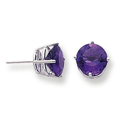 5.1 Carat 14K White Gold 9mm Amethyst earring