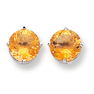 5.1 Carat 14K Gold Citrine Diamond round stud earring