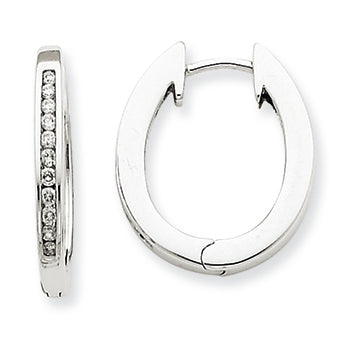 0.3 Carat 14K White Gold Diamond Complete Hinged Hoop Earrings