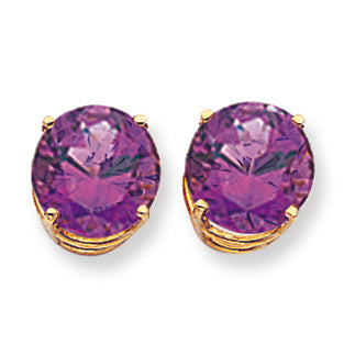 6.7 Carat 14K Gold 10mm Amethyst earring