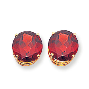 7.9 Carat 14K Gold Garnet Diamond round stud earring