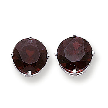 7.9 Carat 14K Gold Garnet Diamond round stud earring