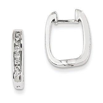 0.3 Carat 14K White Gold Diamond Complete Hinged Hoop Earrings