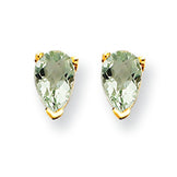 0.5 Carat 14K Gold 5x3 Pear Green Amethyst Earring
