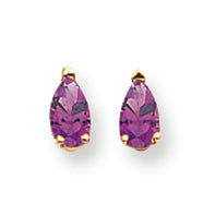 0.5 Carat 14K Gold 5x3mm Pear Amethyst earring