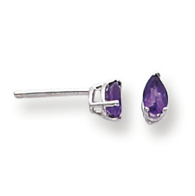 0.5 Carat 14K White Gold 5x3mm Pear Amethyst earring