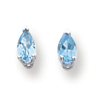 0.5 Carat 14K White Gold 5x3mm Pear Blue Topaz earring