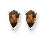 0.4 Carat 14K Goldw 5x3 Pear Smokey Quartz Earring
