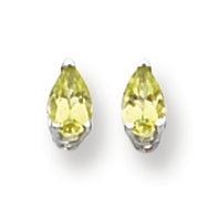 0.5 Carat 14K White Gold 5x3mm Pear Peridot earring