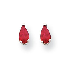 0.6 Carat 14K White Gold Ruby Earrings