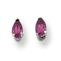 0.6 Carat 14K Gold Rhodalite Garnet Diamond pear stud earring