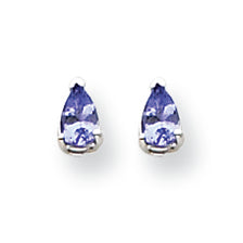 0.5 Carat 14K White Gold Tanzanite Earrings