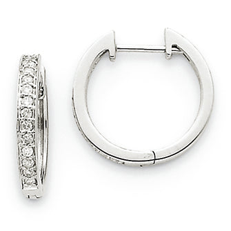 0.3 Carat 14K White Gold Diamond Complete Hinged Hoop Earrings
