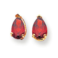 1.1 Carat 14K Gold 6x4mm Pear Garnet earring