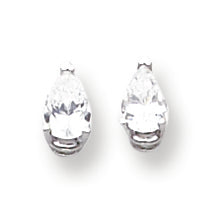 14K Gold Cubic Zirconia Diamond pear stud earring