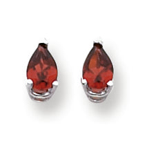 1.1 Carat 14K White Gold 6x4mm Pear Garnet earring
