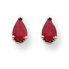 1.1 Carat 14K White Gold Ruby Earrings