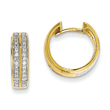 0.3 Carat 14K Gold Diamond Complete Hinged Hoop Earrings