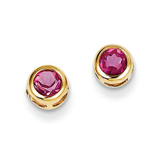 0.6 Carat 14K Gold Pink Topaz 4mm Bezel Post Earrings
