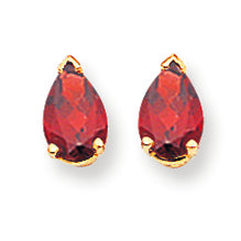 1.8 Carat 14K Gold 7x5mm Pear Garnet earring