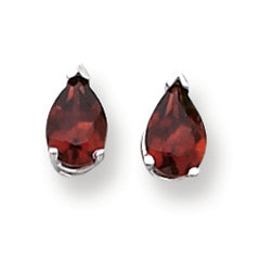 1.8 Carat 14K White Gold 7x5mm Pear Garnet earring