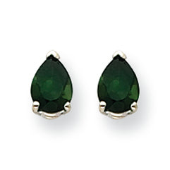 1.4 Carat 14K White Gold Green Tourmaline Earrings