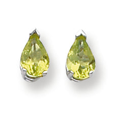 1.7 Carat 14K Gold Peridot Diamond pear stud earring