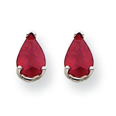 1.9 Carat 14K White Gold Ruby Earrings