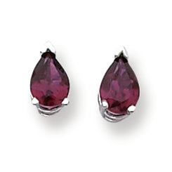 1.8 Carat 14K Gold Rhodalite Garnet Diamond pear stud earring